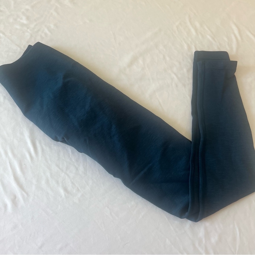 Alphalete Scrunch Leggings XS Dark Green Seamless High Waisted Gym 25in